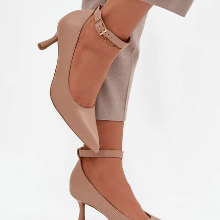 Eco Leather Pointed Toe Pumps with Adjustable Strap – 7cm Slim Heel - Très Elite