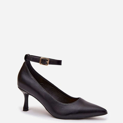 Eco Leather Pointed Toe Pumps with Adjustable Strap – 7cm Slim Heel - Très Elite