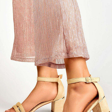 Eco-Suede Block Heel Sandals - Stylish Comfort for Fashionable Women - Très Elite