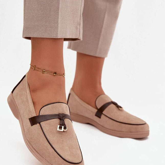 Eco Suede Women’s Moccasin Loafers – Decorative Front, All-Day Comfort - Très Elite