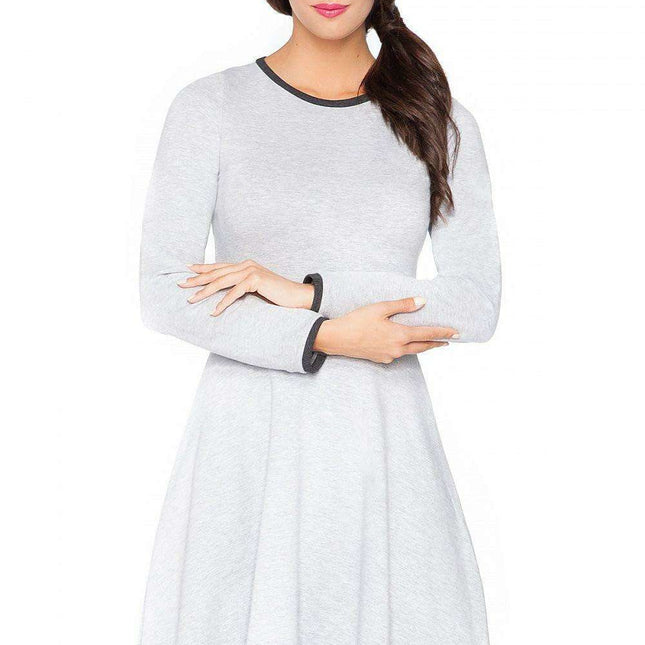 Edgy Chic Casual Knit Day Dress with Unique Raw Edges