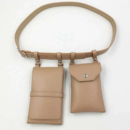 Edgy Women's PU Leather Belt and Crossbody Bag Set for Trendsetters - Très Elite