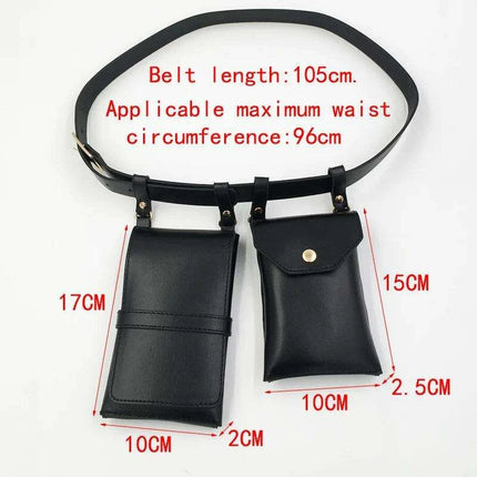 Edgy Women's PU Leather Belt and Crossbody Bag Set for Trendsetters - Très Elite