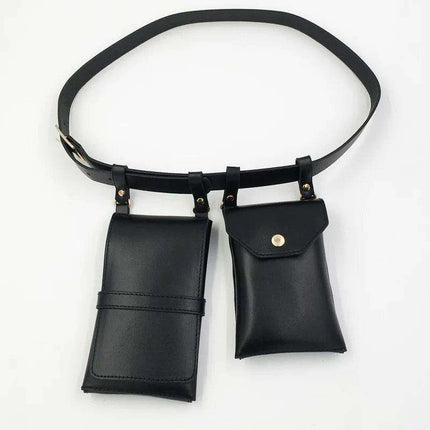 Edgy Women's PU Leather Belt and Crossbody Bag Set for Trendsetters - Très Elite
