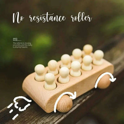 Educational Wooden Train Set for Babies - Montessori-Inspired Learning Toy with Trolley and Number Blocks - Très Elite
