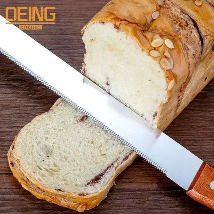 Efficient Wooden Bread Knife Trio - Slice with Ease and Precision - Très Elite