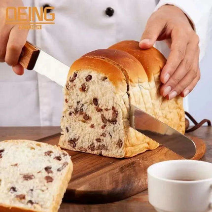 Efficient Wooden Bread Knife Trio - Slice with Ease and Precision - Très Elite