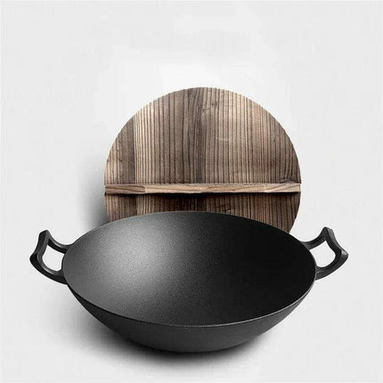 Effortless Cast Iron Skillet with Double Ears - Say Goodbye to Greasy Fumes and Sticking - Très Elite
