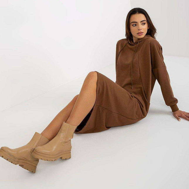Effortless Chic Hooded Sweat Dress - Très Elite