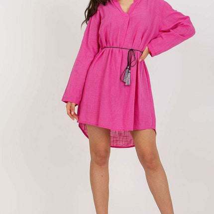 Effortless Elegance Cotton Dress with Customizable Sleeves and Drawstring Waist - Très Elite