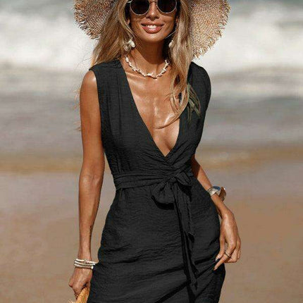 Effortless Elegance Lace-Up Summer Dress for Stylish Getaways - Très Elite