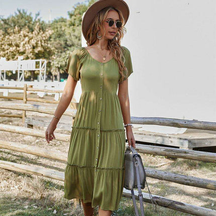 Effortless Elegance: The Essential Rayon Button-Up Dress for Summer - Très Elite