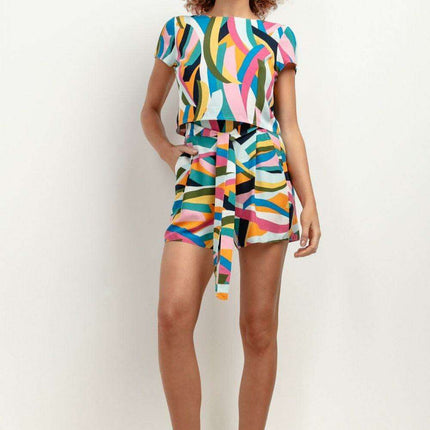 Effortless Summer Viscose Patterned Shorts - Très Elite