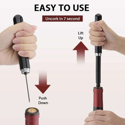 Effortless Wine Uncorking Air Pressure Corkscrew Set - Très Elite