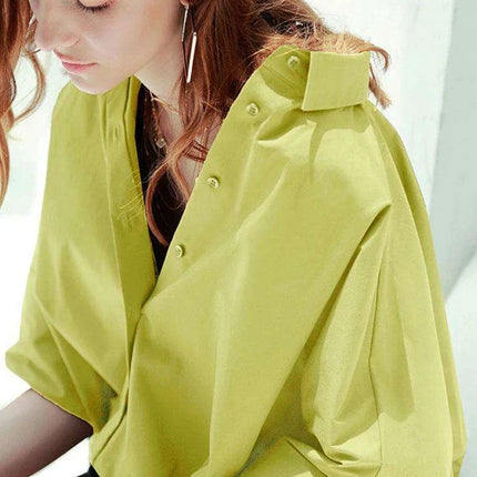 Effortlessly Chic Oversized Cotton Blouse for Women - 2024 Summer Collection in 4 Stylish Shades - Très Elite