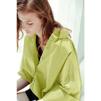 Effortlessly Chic Oversized Cotton Blouse for Women - 2024 Summer Collection in 4 Stylish Shades