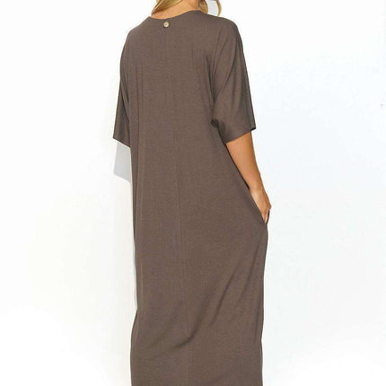Effortlessly Chic V-Neck Knit Maxi Dress for Summer Elegance