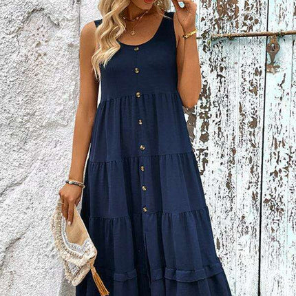 Effortlessly Elegant Sleeveless Maxi Dress for Sunny Days - Très Elite