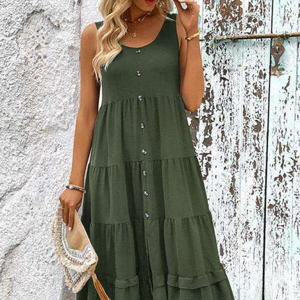 Effortlessly Elegant Sleeveless Maxi Dress for Sunny Days - Très Elite