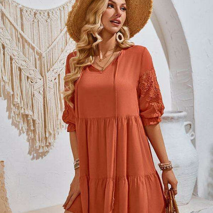 Effortlessly Elegant Viscose Dress with Unique Waist Detail - Casual Chic - Très Elite