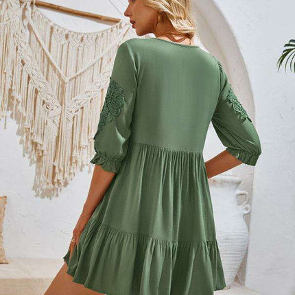 Effortlessly Elegant Viscose Dress with Unique Waist Detail - Casual Chic - Très Elite