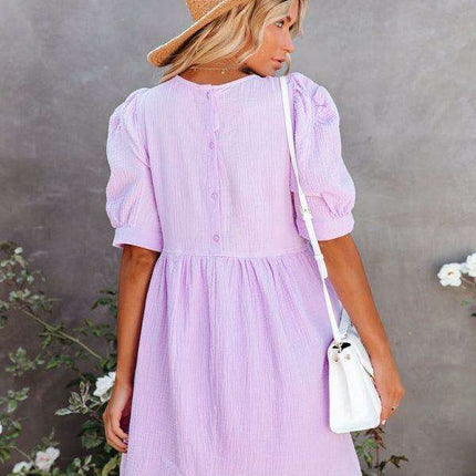 Effortlessly Elegant Women's Dress for Spring and Summer in Lightweight Polyester-Cotton Blend - Très Elite