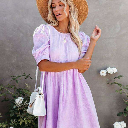 Effortlessly Elegant Women's Dress for Spring and Summer in Lightweight Polyester-Cotton Blend - Très Elite