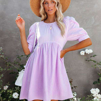 Effortlessly Elegant Women's Dress for Spring and Summer in Lightweight Polyester-Cotton Blend - Très Elite
