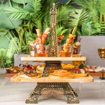Eiffel Tower-Designed Stainless Steel Dessert and Snack Display Stand..