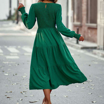 Elastic waist mid-length dress for casual vacation - Très Elite