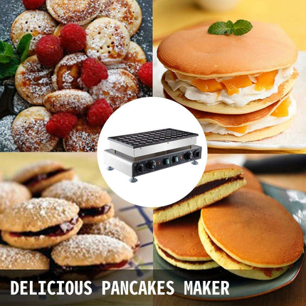 Electric Mini Dutch Pancake Maker - Commercial Waffle Iron for Home and Dining Establishments..