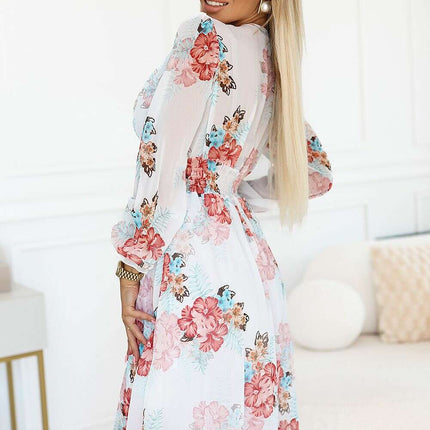 Elegance in Chiffon: Mallow Print Daydress by Numoco - Très Elite