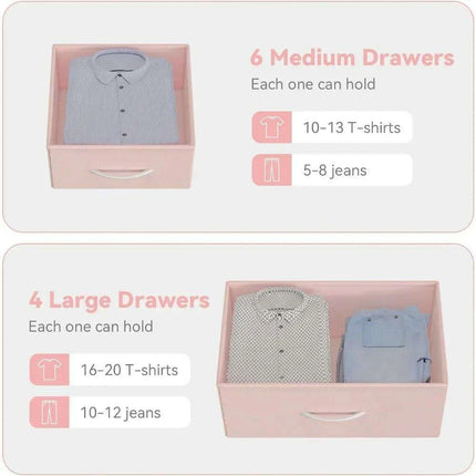 Elegant 10-Drawer Makeup Vanity with Side Pockets and Superior Stability - Très Elite