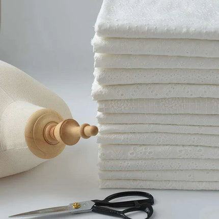 Elegant 100% Cotton White Lace Material - Très Elite