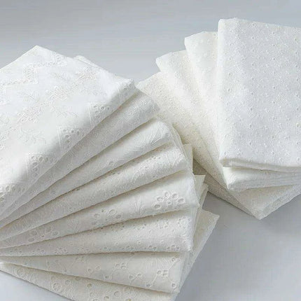 Elegant 100% Cotton White Lace Material - Très Elite