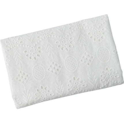 Elegant 100% Cotton White Lace Material - Très Elite