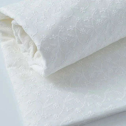 Elegant 100% Cotton White Lace Material..