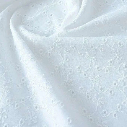 Elegant 100% Cotton White Lace Material..