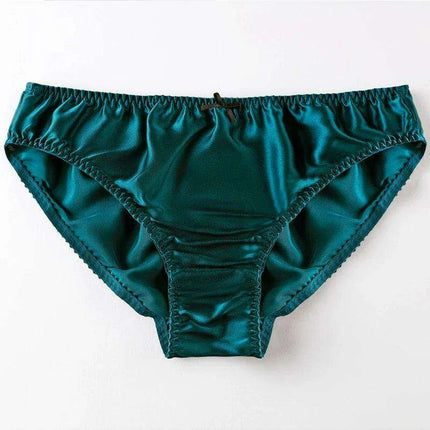 Elegant 100% Pure Silk Women's Large Size Seamless Bow-Detail Panties - Luxurious Breathable Lingerie - Très Elite