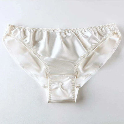 Elegant 100% Pure Silk Women's Large Size Seamless Bow-Detail Panties - Luxurious Breathable Lingerie - Très Elite