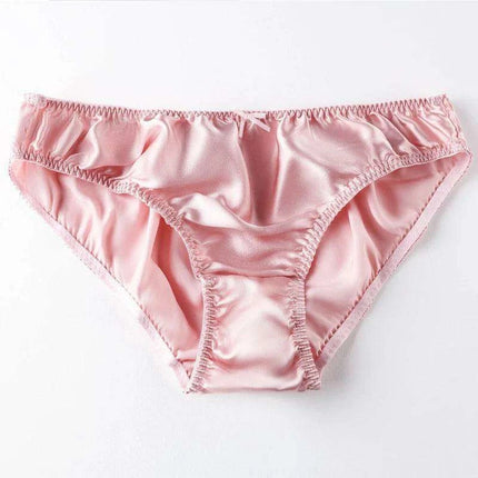 Elegant 100% Pure Silk Women's Large Size Seamless Bow-Detail Panties - Luxurious Breathable Lingerie - Très Elite