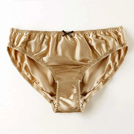 Elegant 100% Pure Silk Women's Large Size Seamless Bow-Detail Panties - Luxurious Breathable Lingerie - Très Elite