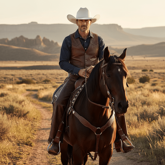 Elegant 100% Wool Cowboy Fedora Hat - XL Size with Unique Raw Edge Brim & Luxurious Satin Lining