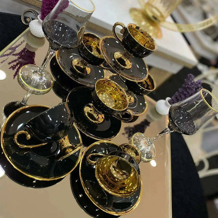 Elegant 12-Piece Classic Porcelain Tea and Coffee Set..