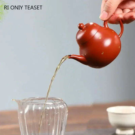 Elegant 120ml Authentic Yixing Purple Clay Teapot - Handcrafted Travel Tea Set - Très Elite