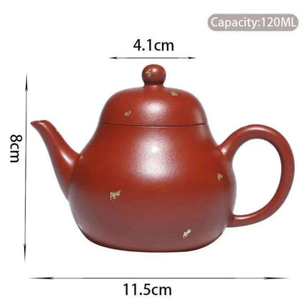 Elegant 120ml Authentic Yixing Purple Clay Teapot - Handcrafted Travel Tea Set - Très Elite