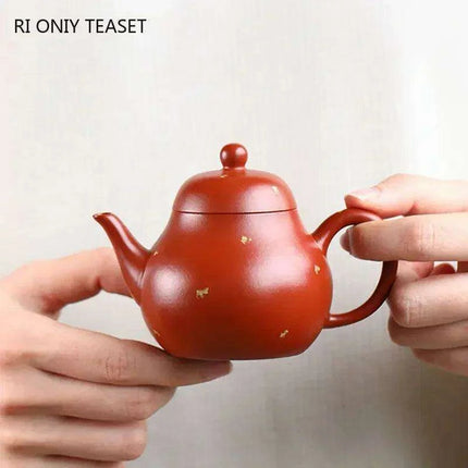 Elegant 120ml Authentic Yixing Purple Clay Teapot - Handcrafted Travel Tea Set - Très Elite