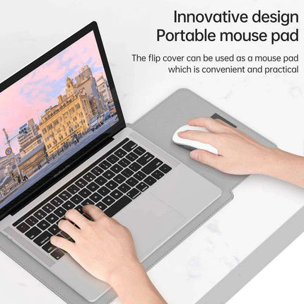 Elegant 13-inch PU Leather MacBook Air Pro Sleeve Set with Medium Bag & Cable Organizers - Très Elite