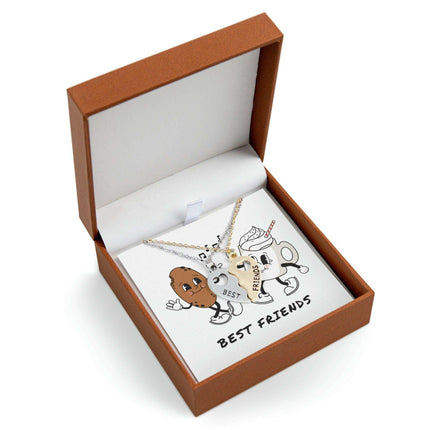 Elegant 18K Gold-Plated Best Friends Necklace Set with Personalized Gift Boxes - Très Elite