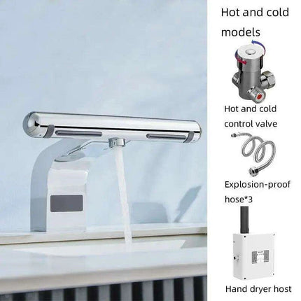 Elegant 2-in-1 Automatic Hand Dryer and Touchless Faucet for Contemporary Bathrooms and Hotels - Très Elite